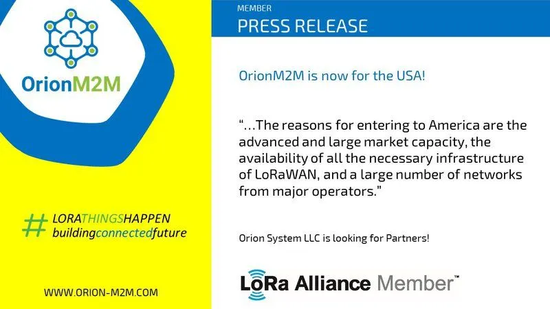 OrionM2M® теперь для США!